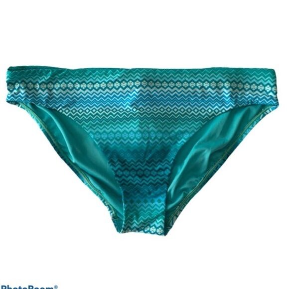 Bleu Rod Beattie Riding the Wave Sea Dive Aqua Print Bikini Swim Bottom Size 12 - Picture 2 of 7